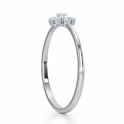 Slender Sparkle Silver Ring - White Gold - Image 3