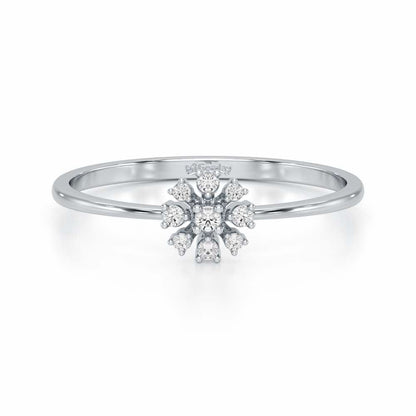 Slender Sparkle Silver Ring - White Gold - Image 4