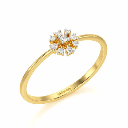 Slender Sparkle Silver Ring - Yellow Gold - Image 1