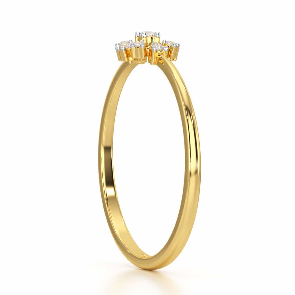 Slender Sparkle Silver Ring - Yellow Gold - Image 3