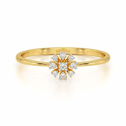 Slender Sparkle Silver Ring - Yellow Gold - Image 4