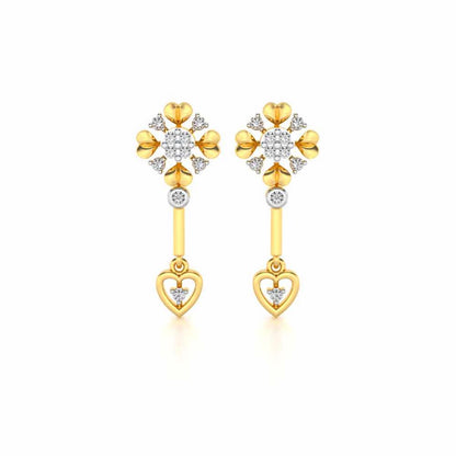 Slew Heart Drops Earrings - Yellow Gold - Image 1