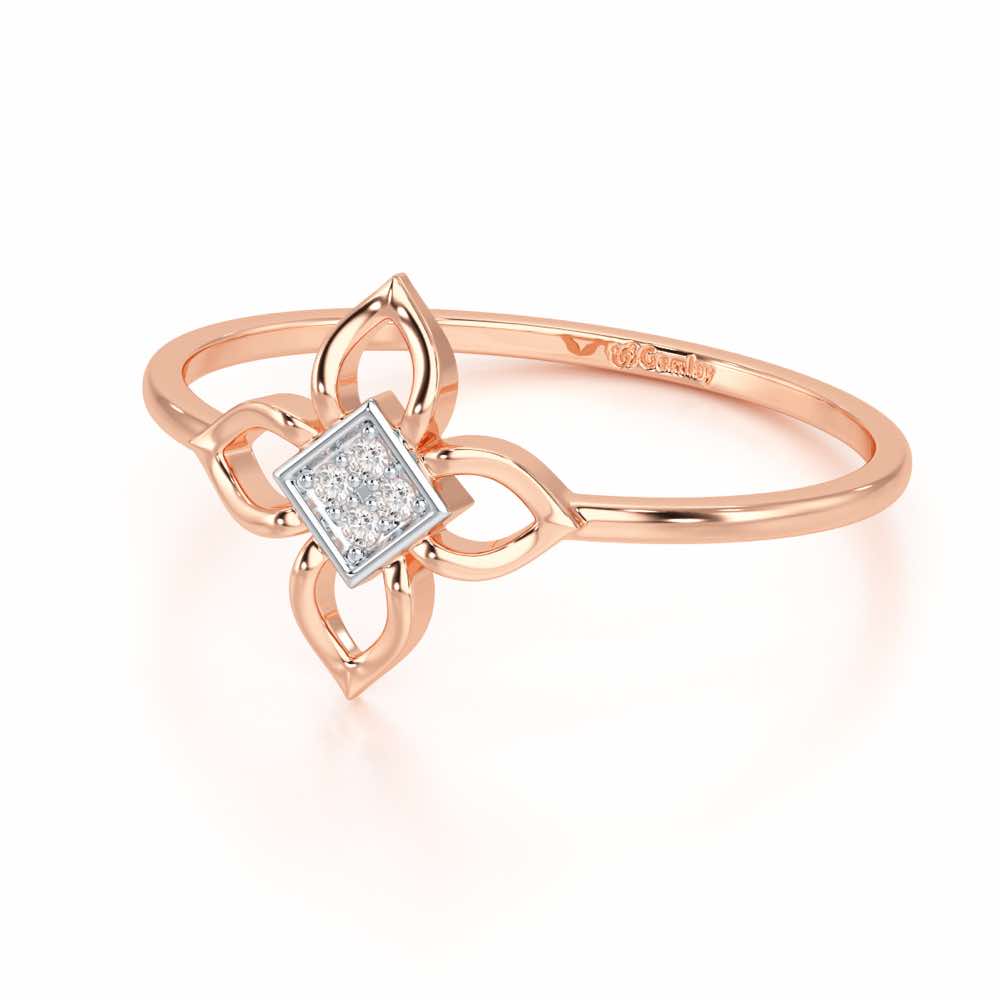 Slim Sparkle Silver Ring - Rose Gold - Image 2