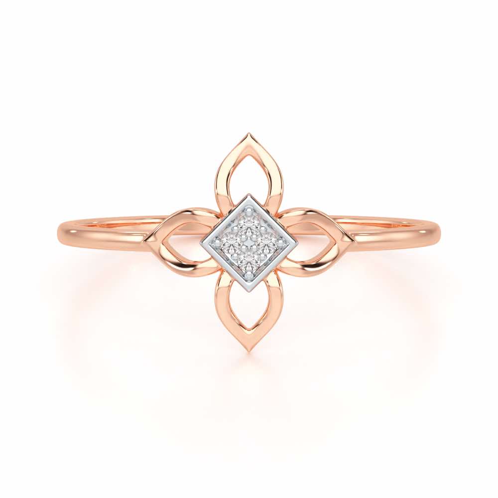 Slim Sparkle Silver Ring - Rose Gold - Image 4
