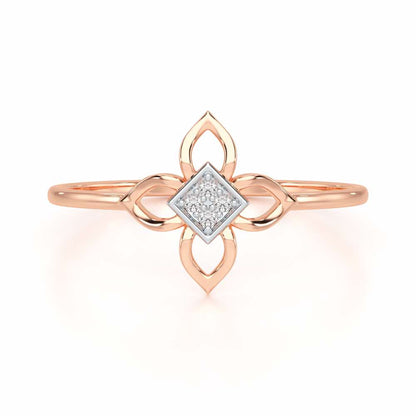 Slim Sparkle Silver Ring - Rose Gold - Image 4