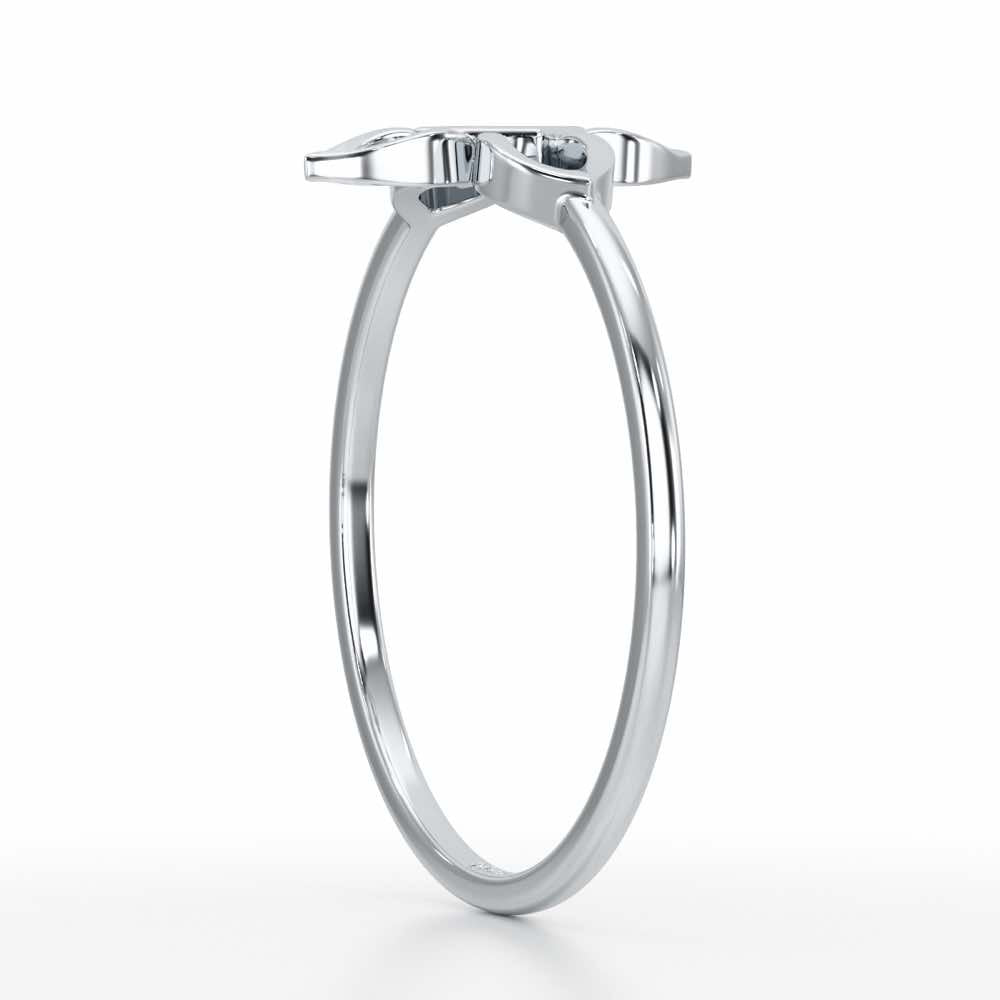 Slim Sparkle Silver Ring - White Gold - Image 3