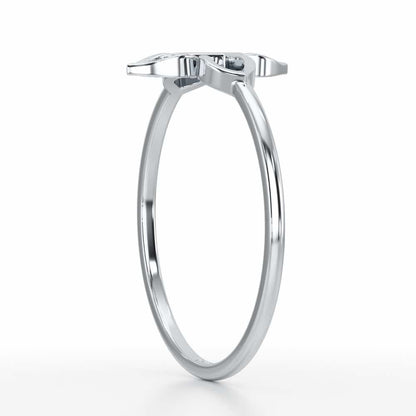 Slim Sparkle Silver Ring - White Gold - Image 3