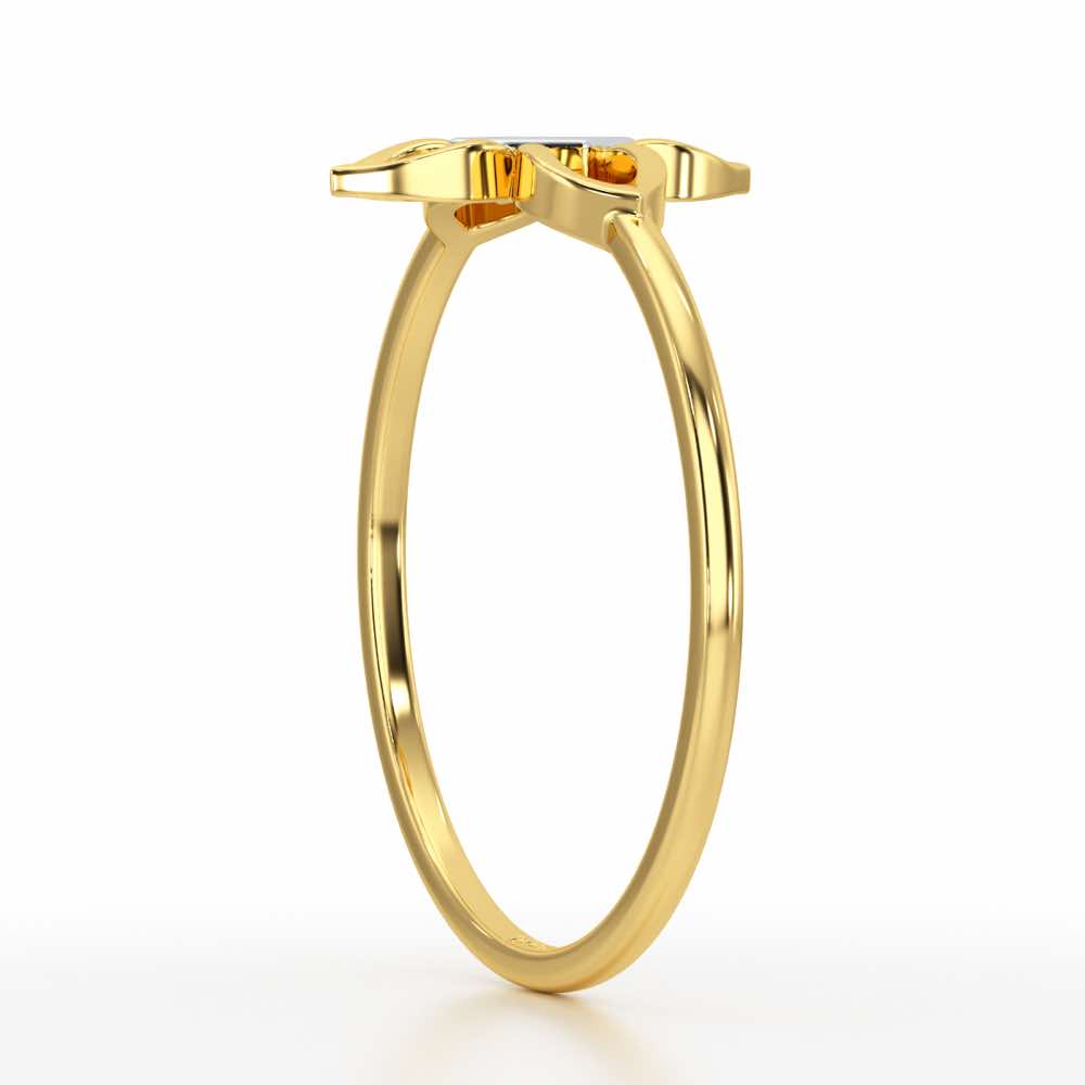 Slim Sparkle Silver Ring - Yellow Gold - Image 3