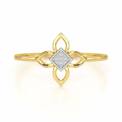 Slim Sparkle Silver Ring - Yellow Gold - Image 4