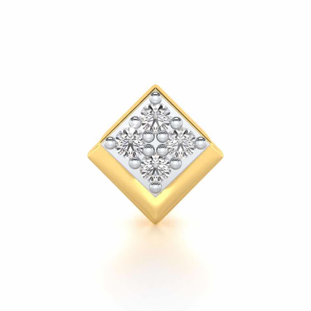 Small Shine Silver Nosepin - Yellow Gold - Image 1