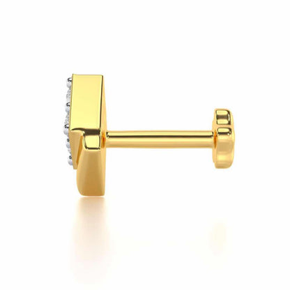 Small Shine Silver Nosepin - Yellow Gold - Image 3