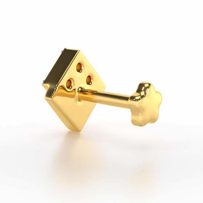 Small Shine Silver Nosepin - Yellow Gold - Image 4