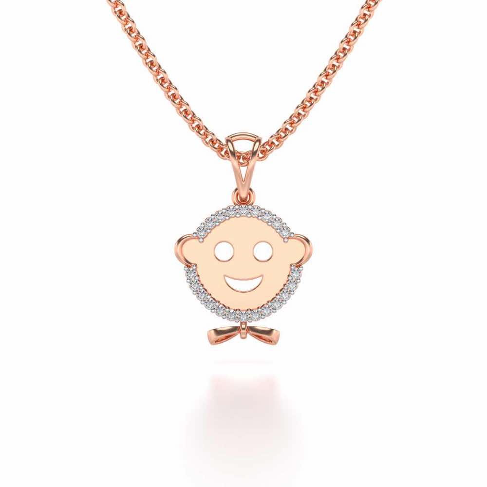 Smile Silver Pendant - Rose Gold - Image 1