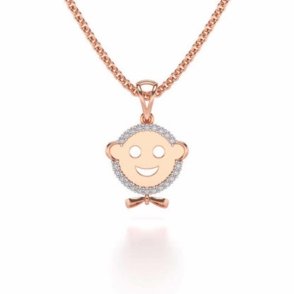 Smile Silver Pendant - Rose Gold - Image 1