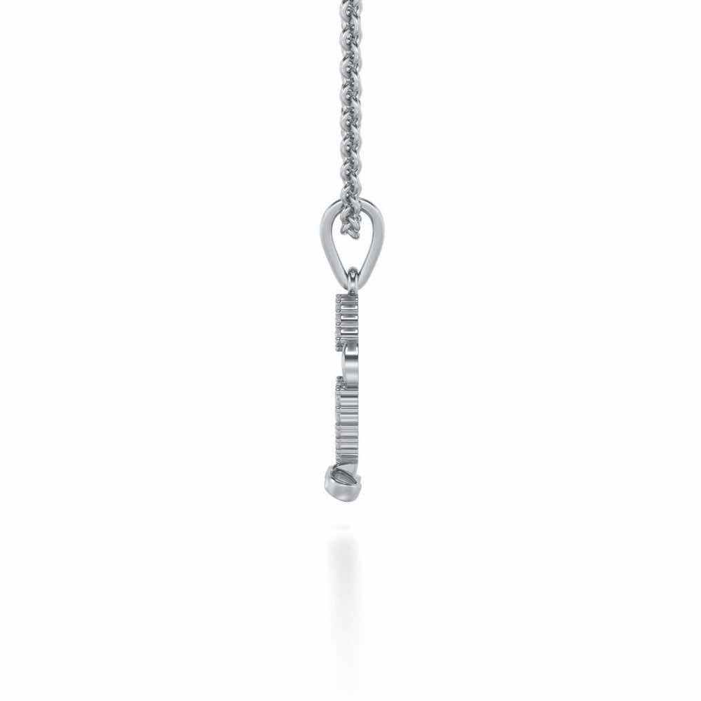 Smile Silver Pendant - White Gold - Image 3