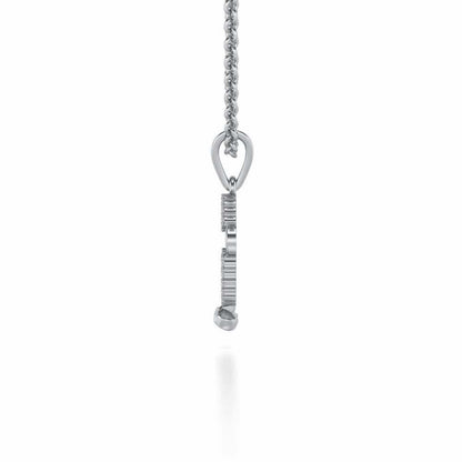 Smile Silver Pendant - White Gold - Image 3