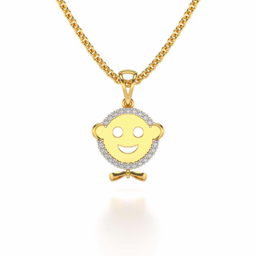 Smile Silver Pendant - Yellow Gold - Image 1