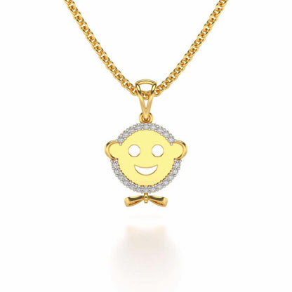 Smile Silver Pendant - Yellow Gold - Image 1