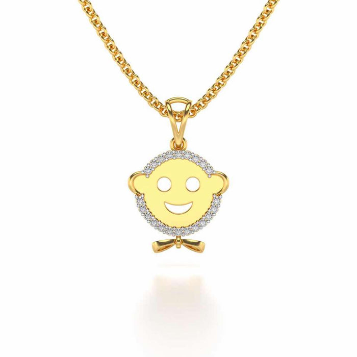 Smile Silver Pendant - Yellow Gold - Image 1