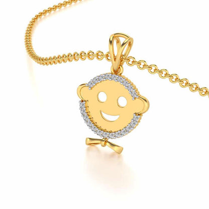 Smile Silver Pendant - Yellow Gold - Image 2
