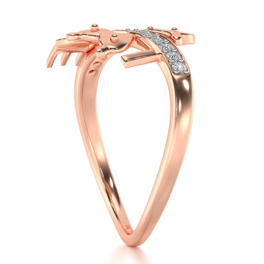 Smiley Heart Silver Ring - Rose Gold - Image 3