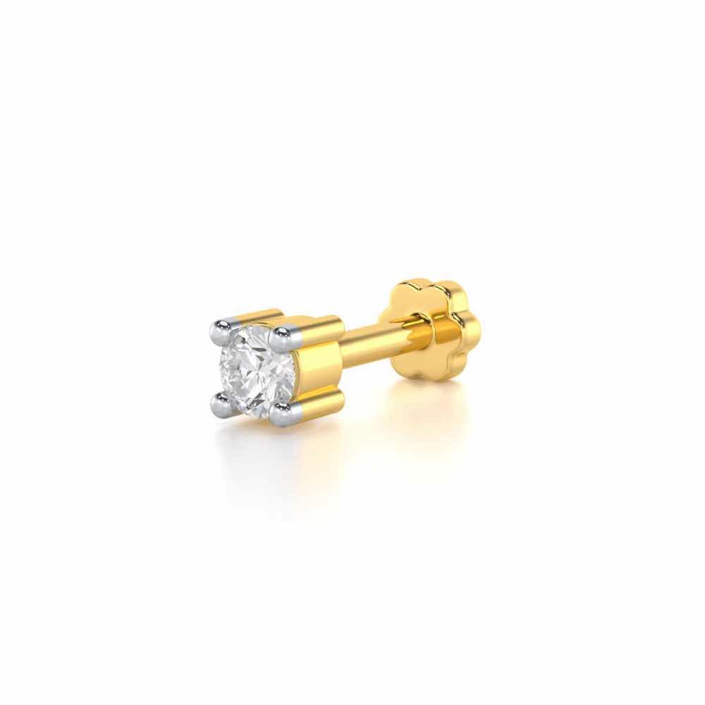 Soft Luminary Silver Nosepin - Yellow Gold - Image 2