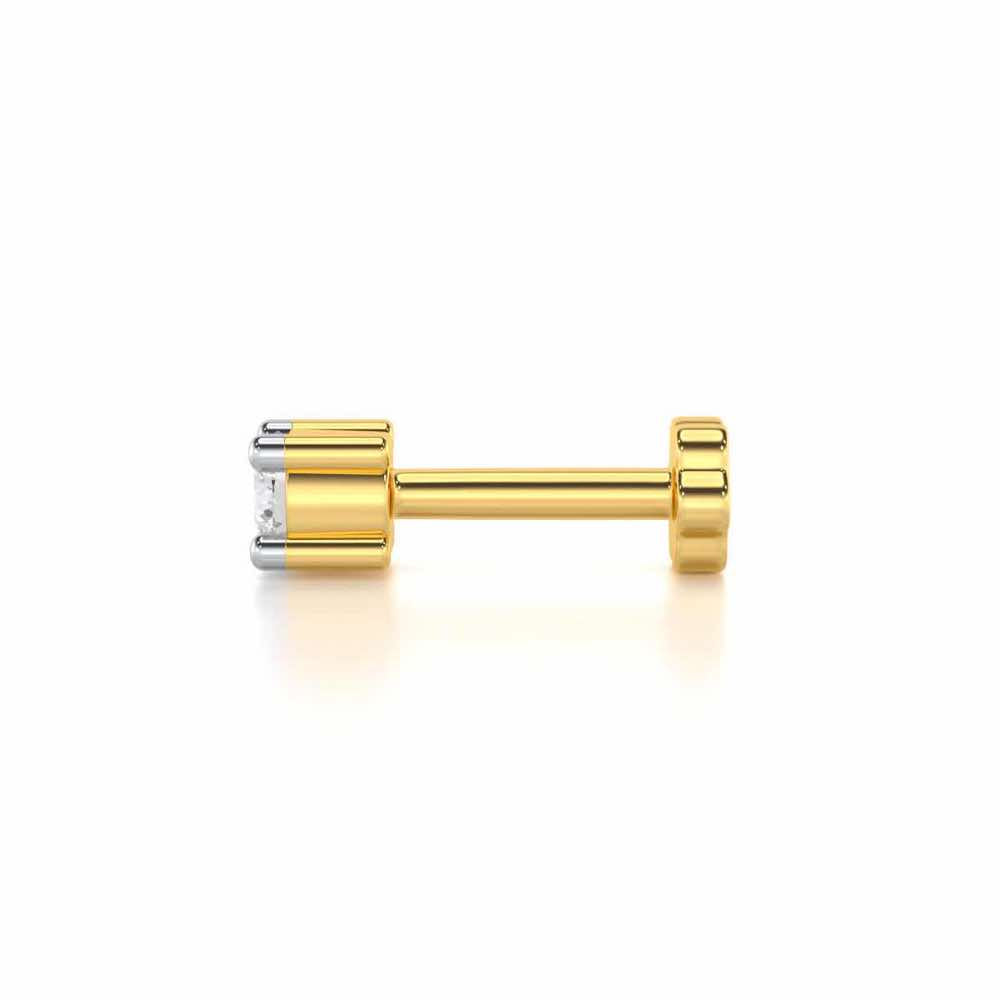 Soft Luminary Silver Nosepin - Yellow Gold - Image 3