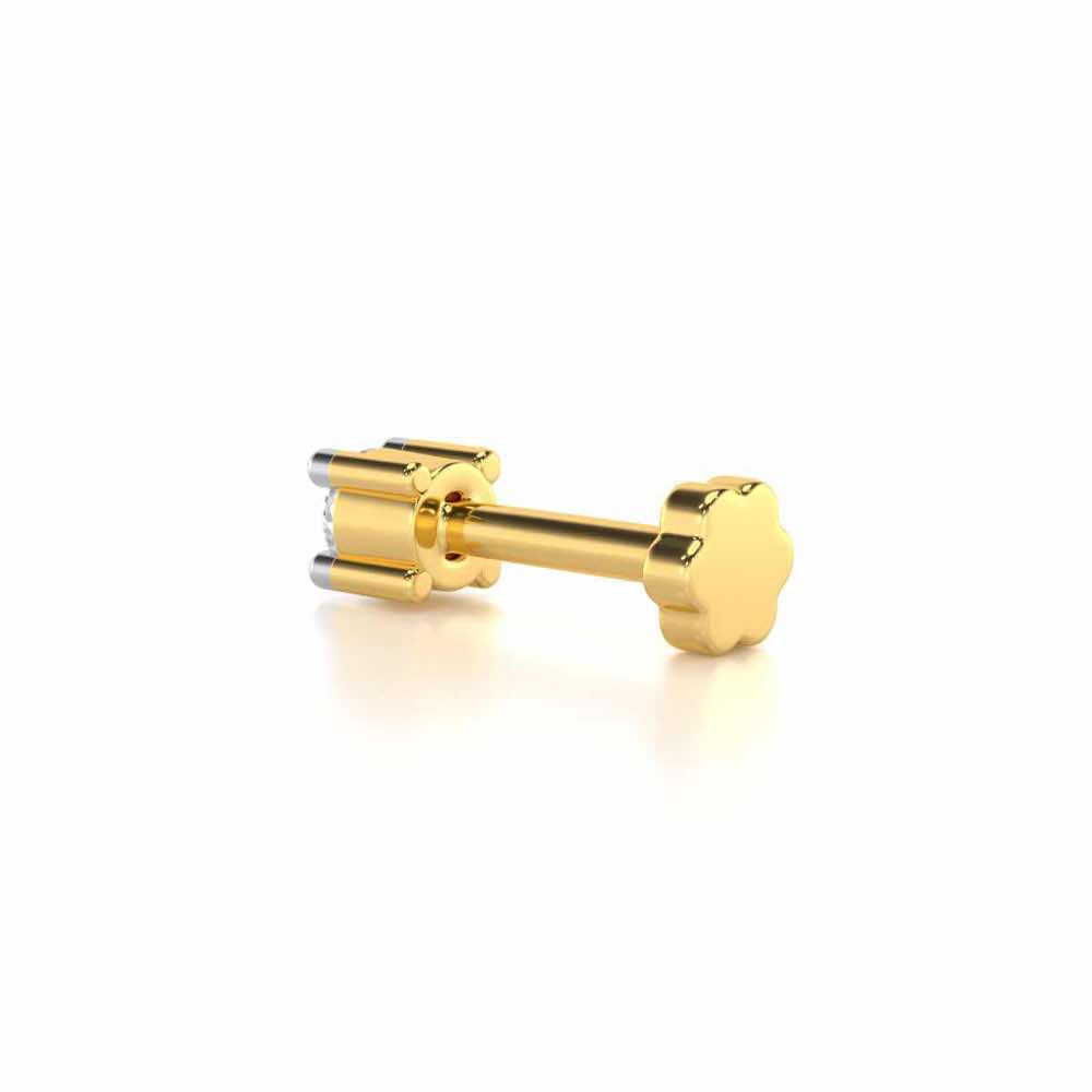 Soft Luminary Silver Nosepin - Yellow Gold - Image 4