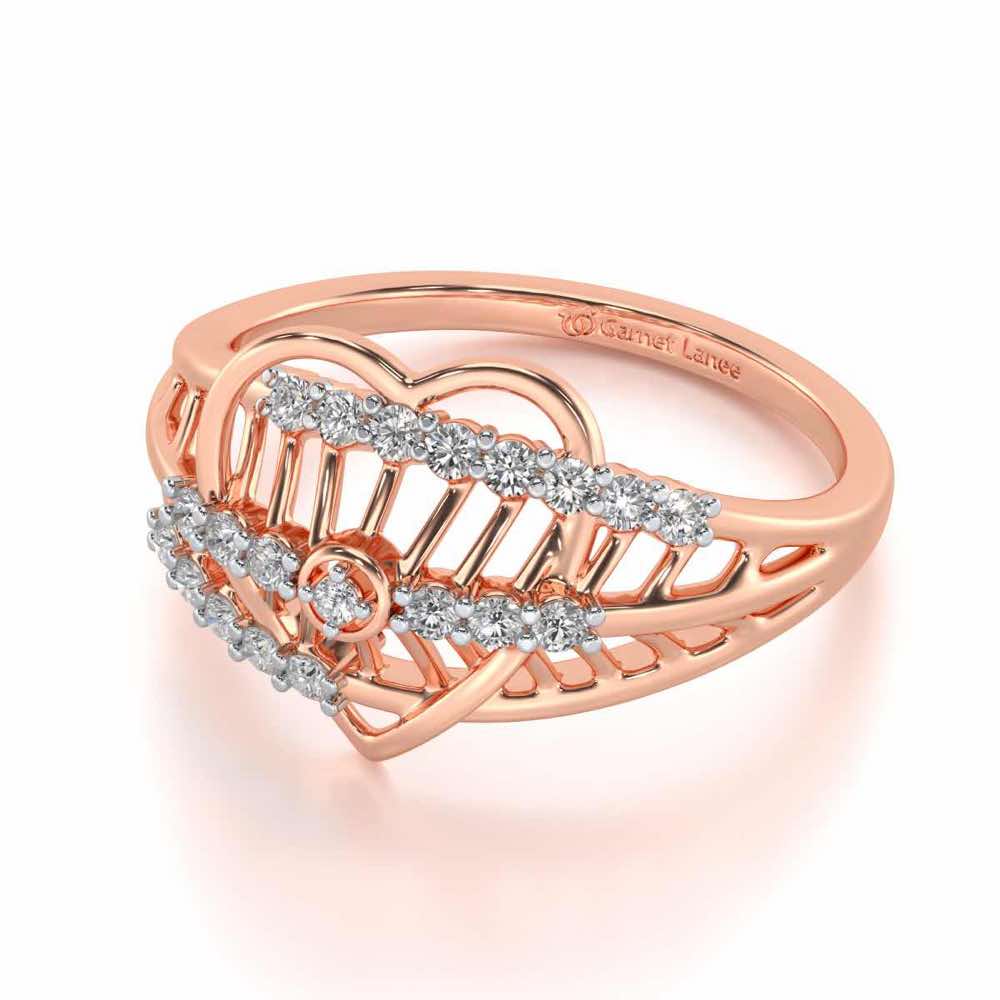 Solid Heart Silver Ring - Rose Gold - Image 2