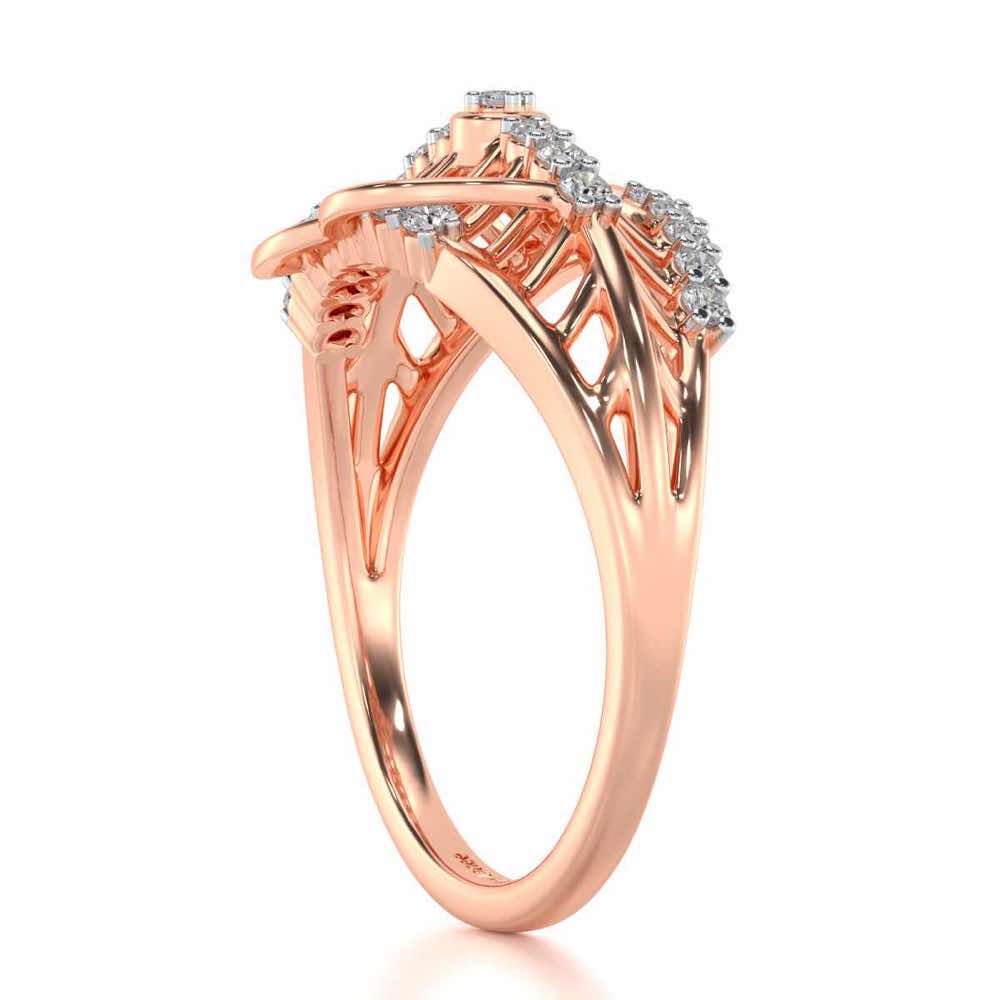 Solid Heart Silver Ring - Rose Gold - Image 3