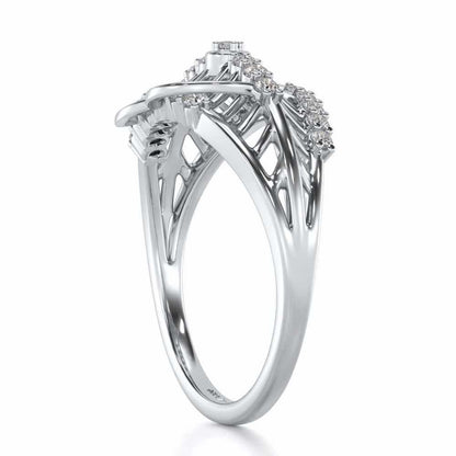 Solid Heart Silver Ring - White Gold - Image 3