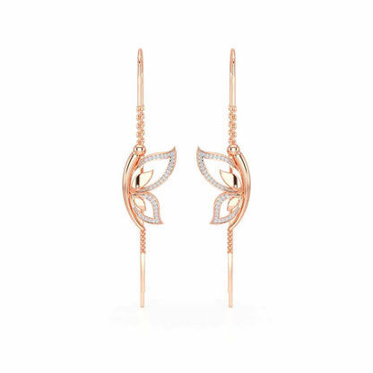 Solo-Fly Silver Dangler Earrings - Rose Gold - Image 1
