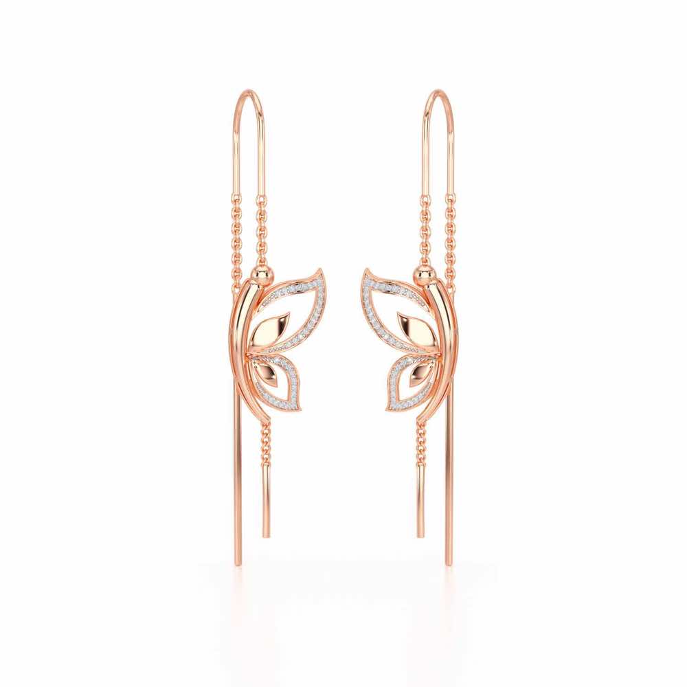 Solo-Fly Silver Dangler Earrings - Rose Gold - Image 2