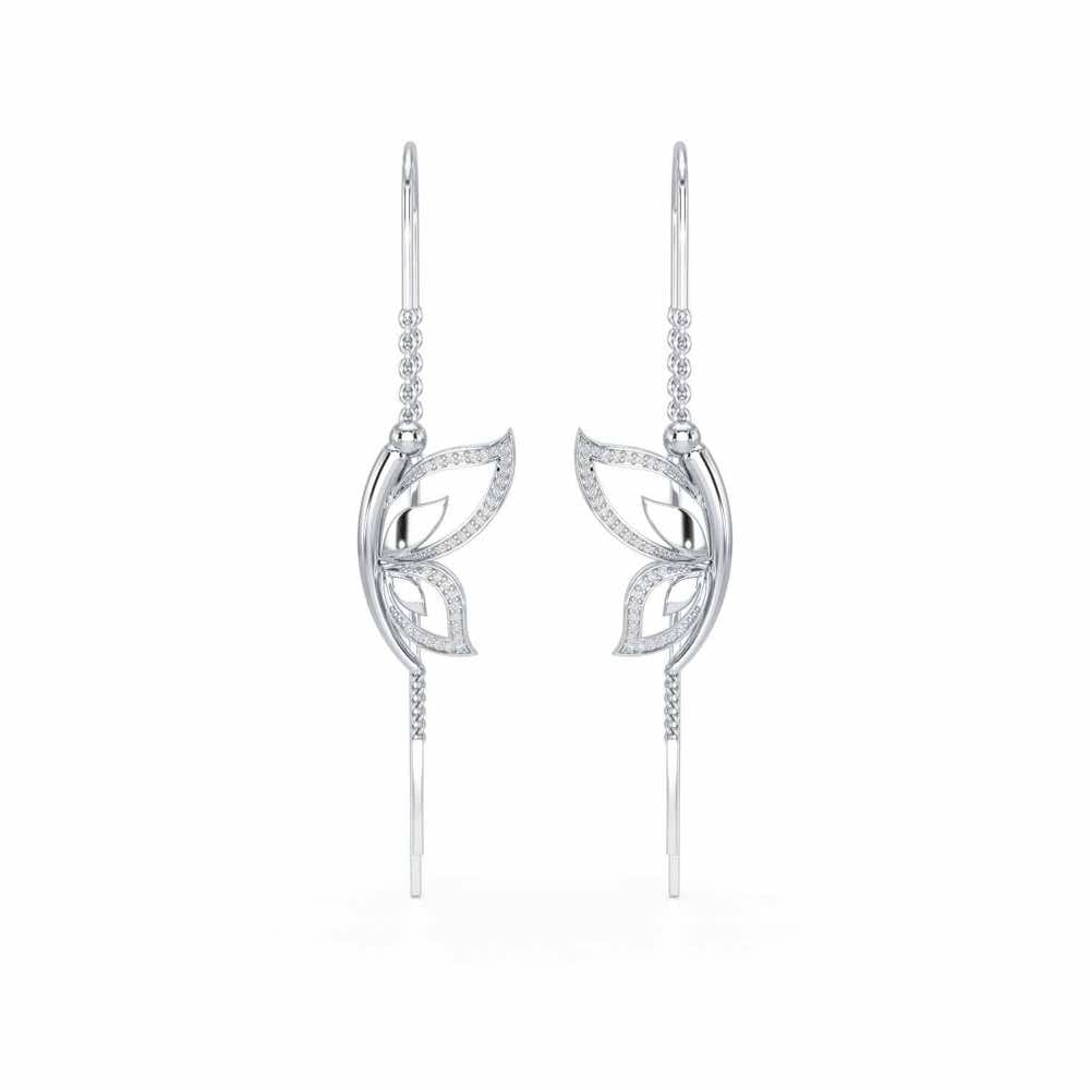 Solo-Fly Silver Dangler Earrings - White Gold - Image 1