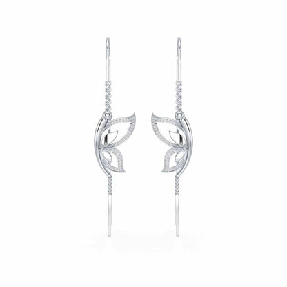 Solo-Fly Silver Dangler Earrings - White Gold - Image 1