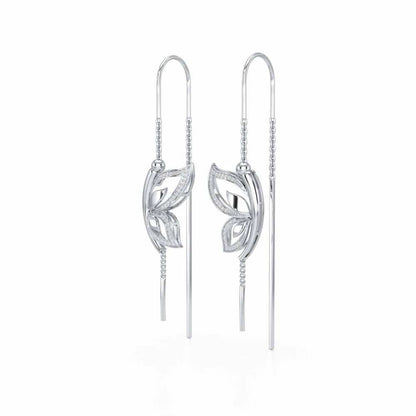Solo-Fly Silver Dangler Earrings - White Gold - Image 3