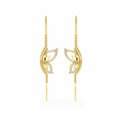 Solo-Fly Silver Dangler Earrings - Yellow Gold - Image 1