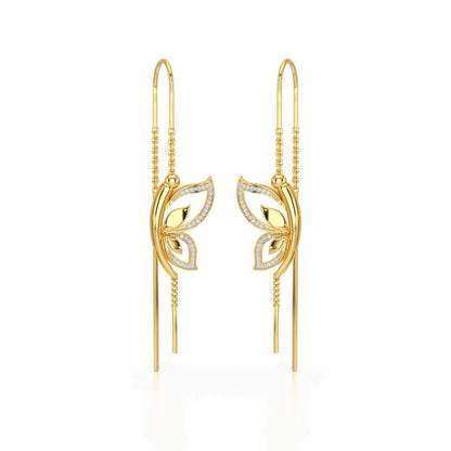 Solo-Fly Silver Dangler Earrings - Yellow Gold - Image 2