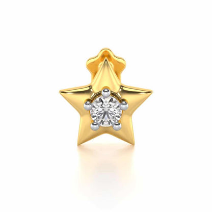 Solo Star Silver Nosepin - Yellow Gold - Image 1