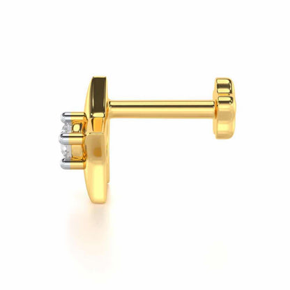 Solo Star Silver Nosepin - Yellow Gold - Image 3