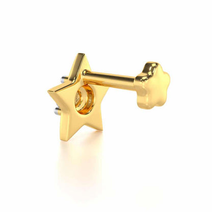 Solo Star Silver Nosepin - Yellow Gold - Image 4