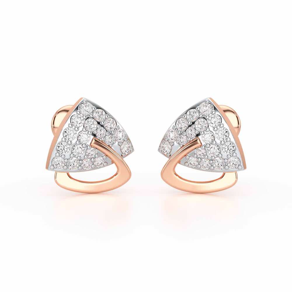 Soulmate Studs Silver Earrings - Rose Gold - Image 1