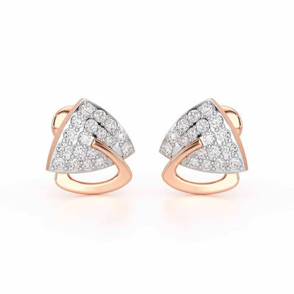 Soulmate Studs Silver Earrings - Rose Gold - Image 1