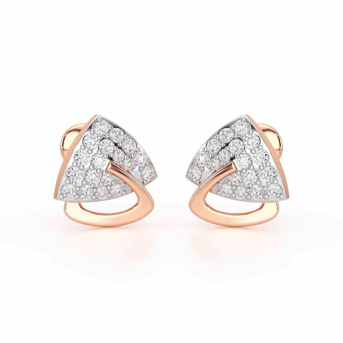 Soulmate Studs Silver Earrings - Rose Gold - Image 1