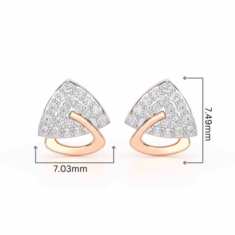 Soulmate Studs Silver Earrings - Rose Gold - Image 2