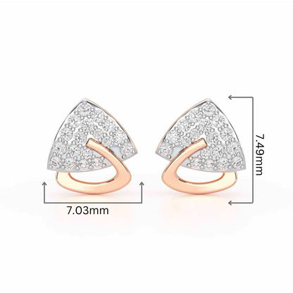 Soulmate Studs Silver Earrings - Rose Gold - Image 2