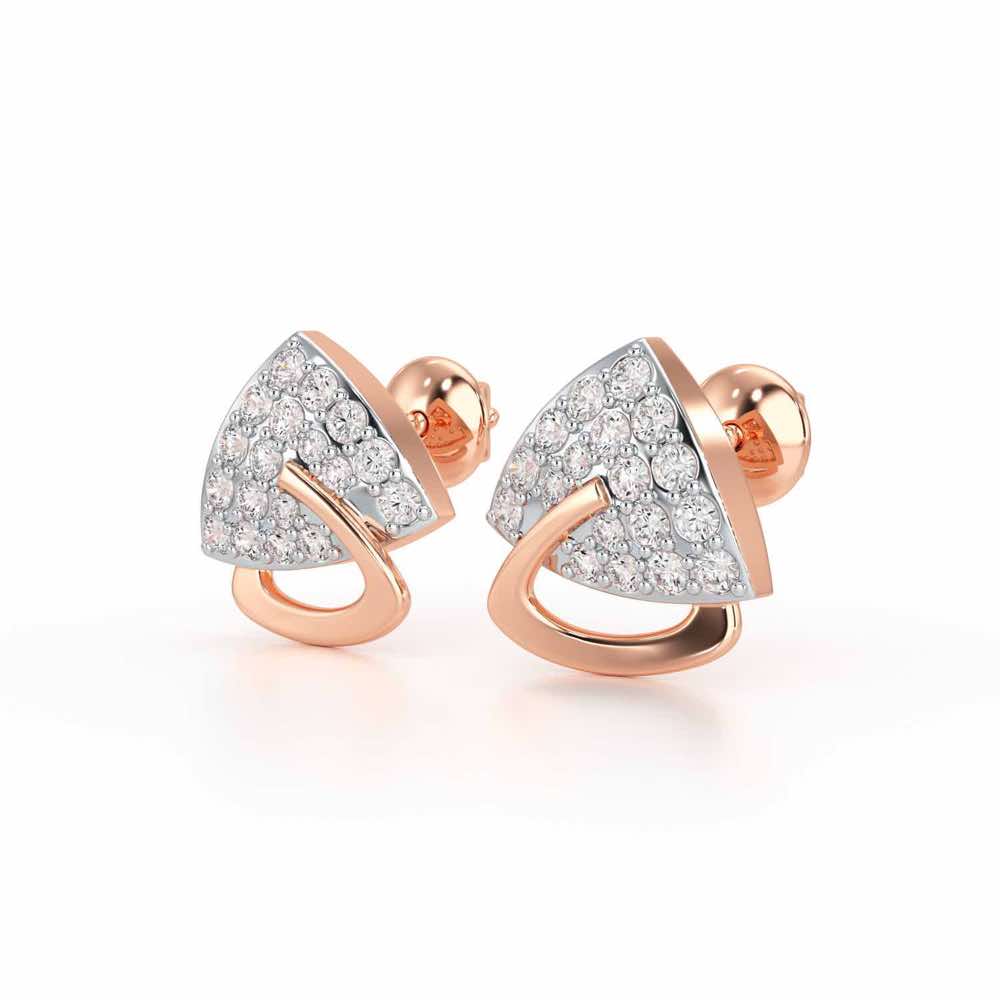Soulmate Studs Silver Earrings - Rose Gold - Image 3