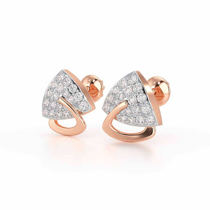 Soulmate Studs Silver Earrings - Rose Gold - Image 3