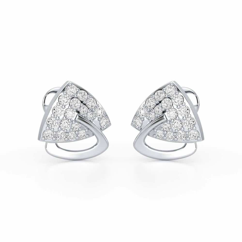Soulmate Studs Silver Earrings - White Gold - Image 1