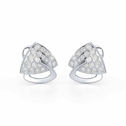 Soulmate Studs Silver Earrings - White Gold - Image 1